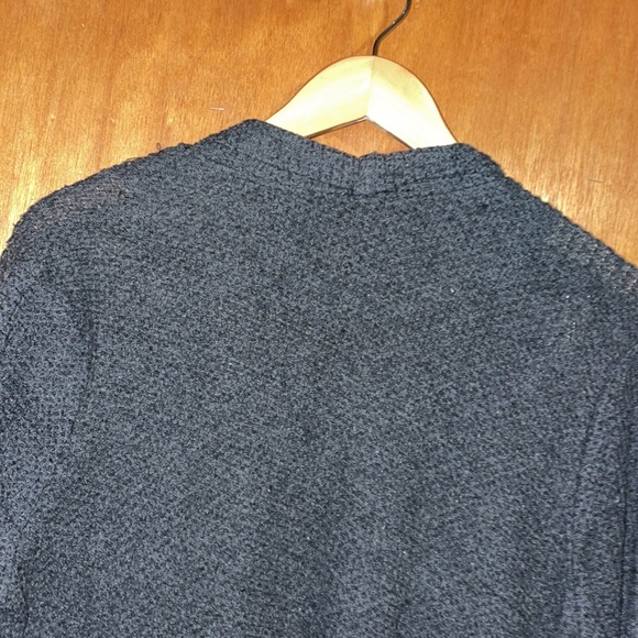 •FRENCH LAUNDRY•NWT GRAY WAFFLE KNIT OPEN FRONT WATERFALL CARDIGAN SIZE LARGE - Picture 4 of 7